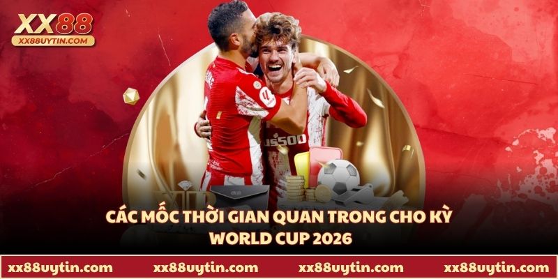 Các mốc thời gian quan trong cho kỳ World Cup 2026